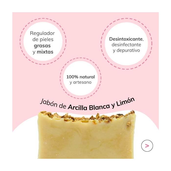 Jabón de Arcilla Blanca Caolín y Limón Jabonarium - Cosmética Natural