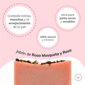 Jabón de Rosa Mosqueta y Rosas Jabonarium - Cosmética Natural