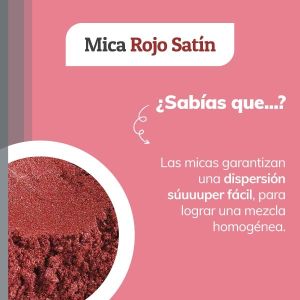 Mica Rojo Satin Perlada Jabonarium - Mica Cosmética Natural